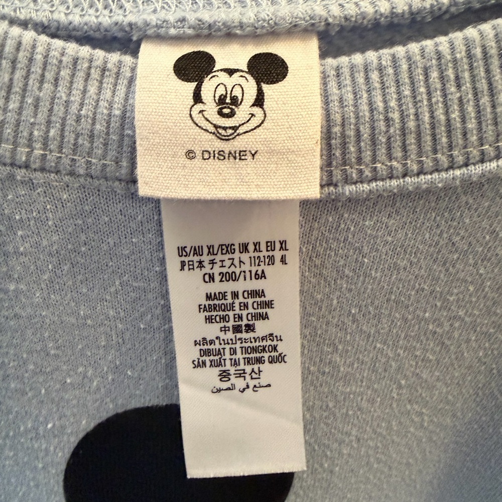 Disneyland Mickey Mouse Sweatshirt XL Blue Crewneck Graphic Pullover - Picture 4 of 4